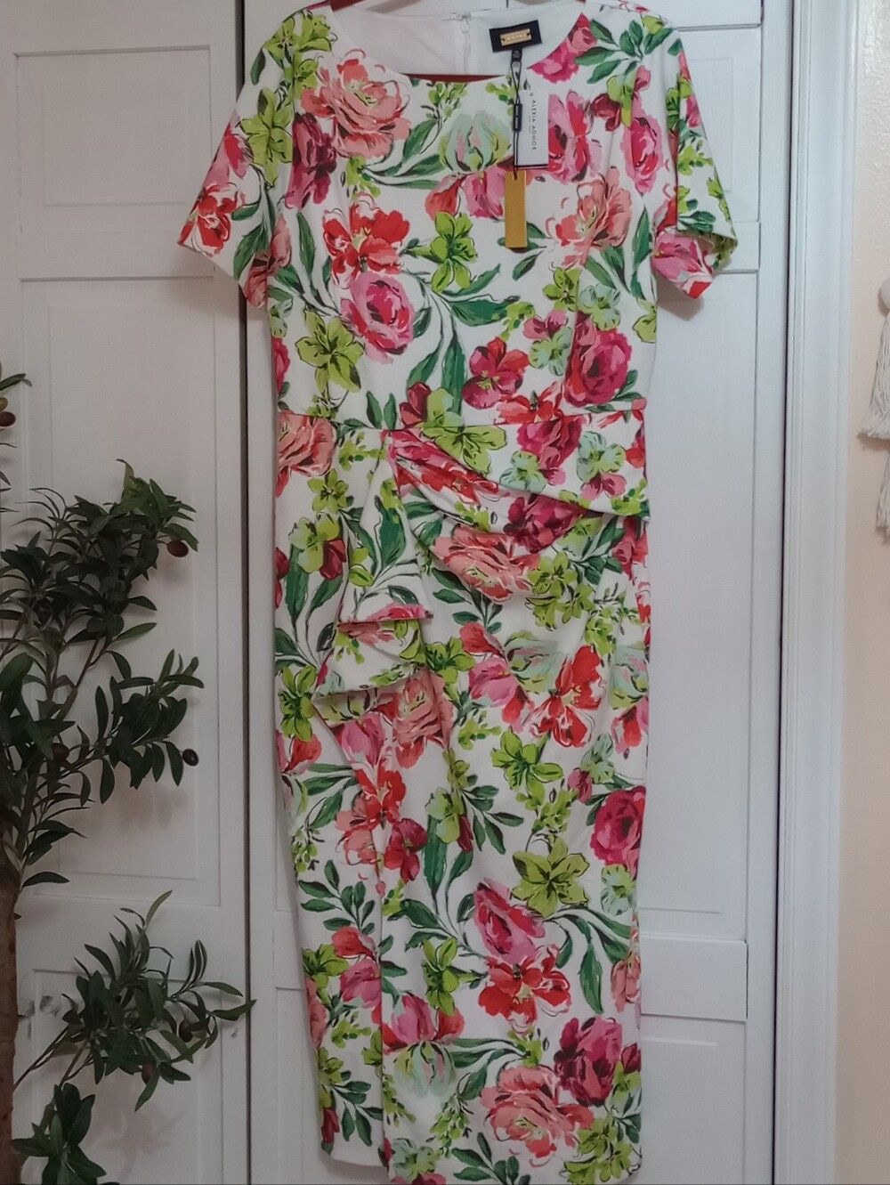 Alexia Admor Zayd Boatneck Midi Sheath DressSize XL